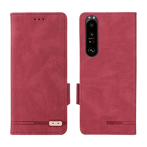 Funda de Cuero Cartera con Soporte Carcasa L07Z para Sony Xperia 1 III Rojo