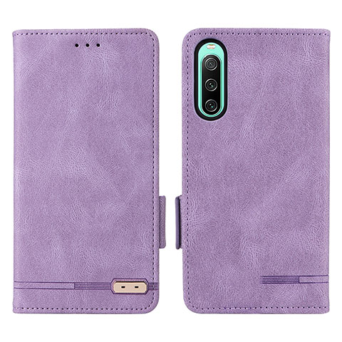 Funda de Cuero Cartera con Soporte Carcasa L07Z para Sony Xperia 10 IV SO-52C Morado