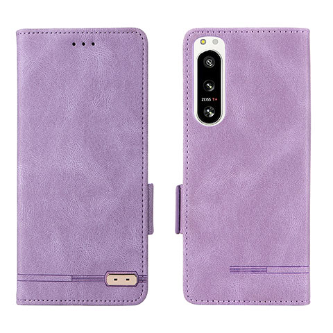 Funda de Cuero Cartera con Soporte Carcasa L07Z para Sony Xperia 5 IV Morado