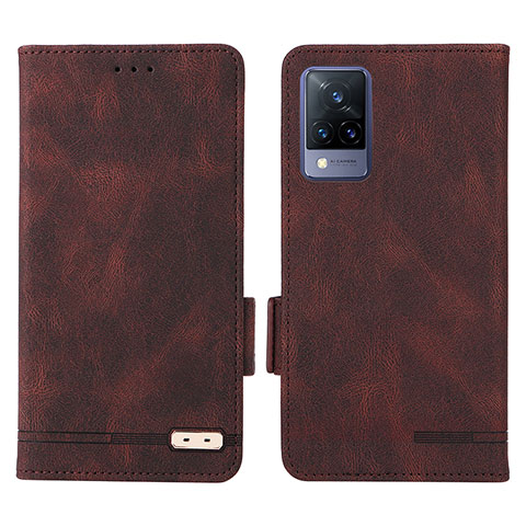 Funda de Cuero Cartera con Soporte Carcasa L07Z para Vivo V21 5G Marron