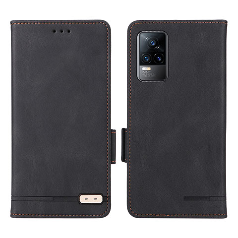 Funda de Cuero Cartera con Soporte Carcasa L07Z para Vivo V21e 4G Negro