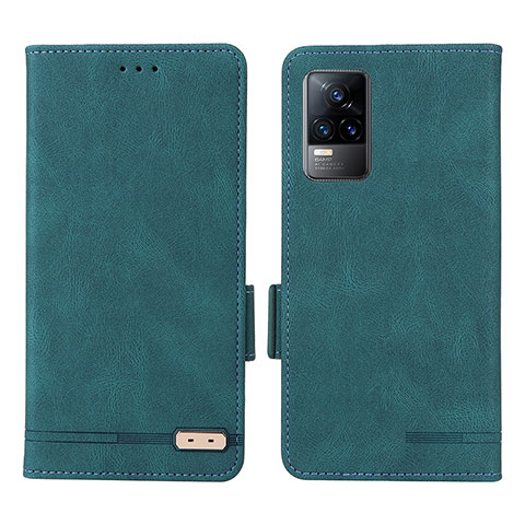 Funda de Cuero Cartera con Soporte Carcasa L07Z para Vivo V21e 4G Verde