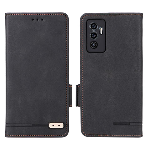 Funda de Cuero Cartera con Soporte Carcasa L07Z para Vivo V23e 5G Negro