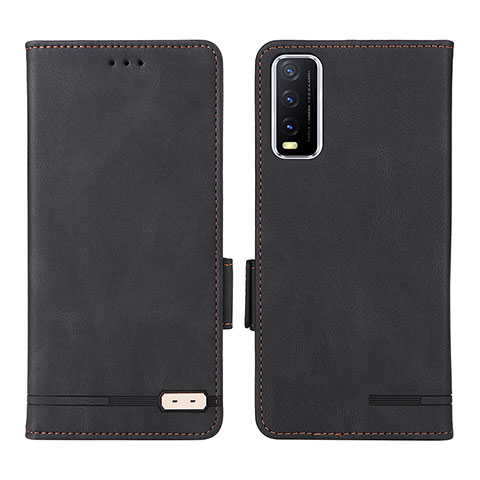 Funda de Cuero Cartera con Soporte Carcasa L07Z para Vivo Y12s (2021) Negro