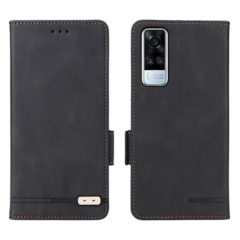 Funda de Cuero Cartera con Soporte Carcasa L07Z para Vivo Y53s 4G Negro