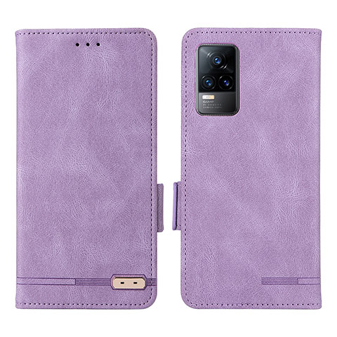 Funda de Cuero Cartera con Soporte Carcasa L07Z para Vivo Y73 (2021) Morado