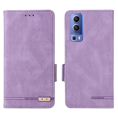 Funda de Cuero Cartera con Soporte Carcasa L07Z para Vivo Y75s 5G Morado