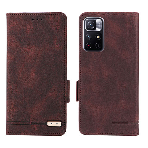 Funda de Cuero Cartera con Soporte Carcasa L07Z para Xiaomi Poco M4 Pro 5G Marron