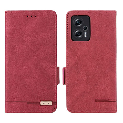 Funda de Cuero Cartera con Soporte Carcasa L07Z para Xiaomi Poco X4 GT 5G Rojo