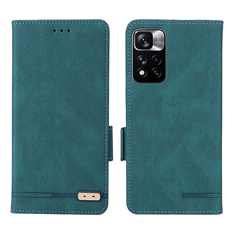 Funda de Cuero Cartera con Soporte Carcasa L07Z para Xiaomi Poco X4 NFC Verde