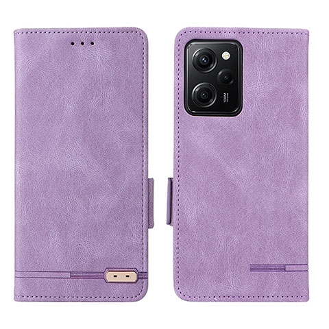 Funda de Cuero Cartera con Soporte Carcasa L07Z para Xiaomi Poco X5 Pro 5G Morado