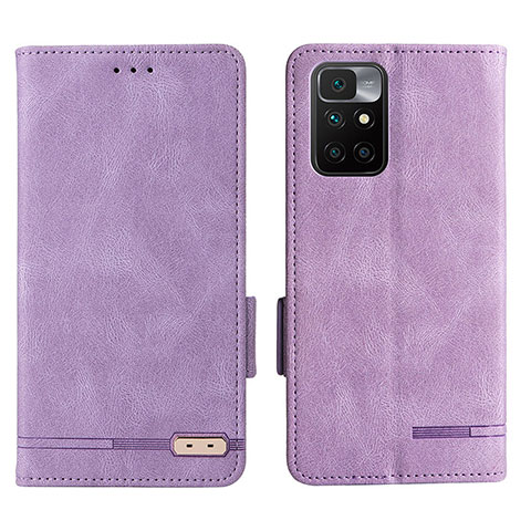 Funda de Cuero Cartera con Soporte Carcasa L07Z para Xiaomi Redmi 10 4G Morado