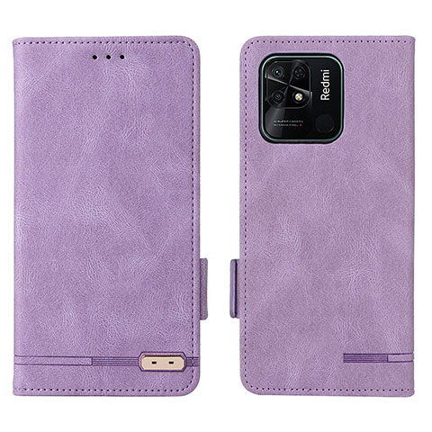 Funda de Cuero Cartera con Soporte Carcasa L07Z para Xiaomi Redmi 10 India Morado