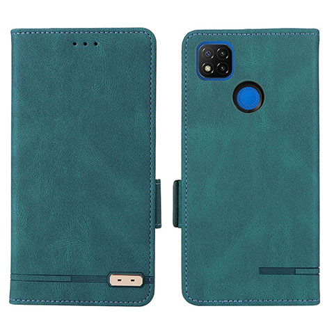 Funda de Cuero Cartera con Soporte Carcasa L07Z para Xiaomi Redmi 9C NFC Verde