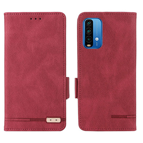 Funda de Cuero Cartera con Soporte Carcasa L07Z para Xiaomi Redmi 9T 4G Rojo