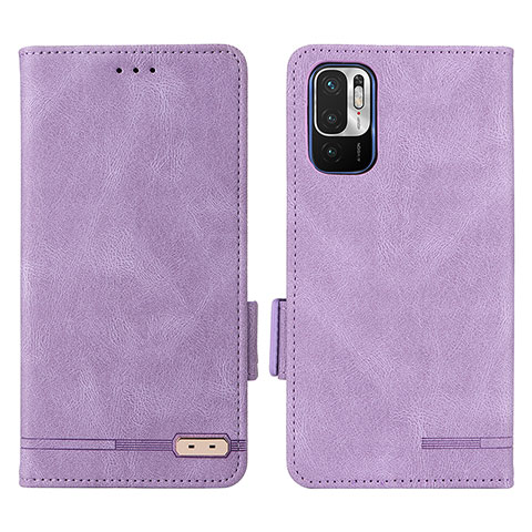 Funda de Cuero Cartera con Soporte Carcasa L07Z para Xiaomi Redmi Note 10 5G Morado