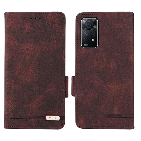 Funda de Cuero Cartera con Soporte Carcasa L07Z para Xiaomi Redmi Note 11 Pro 4G Marron