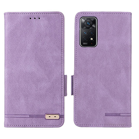 Funda de Cuero Cartera con Soporte Carcasa L07Z para Xiaomi Redmi Note 11 Pro 4G Morado