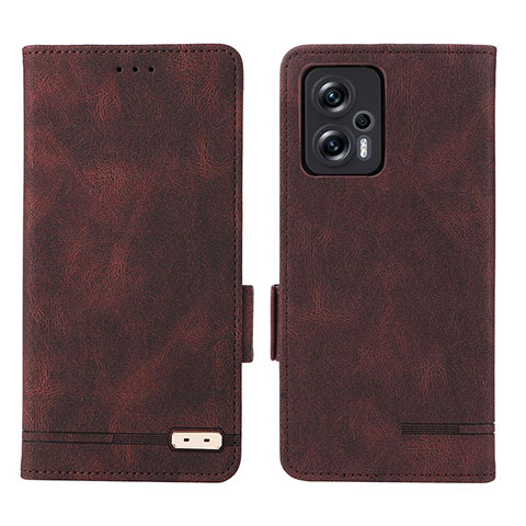 Funda de Cuero Cartera con Soporte Carcasa L07Z para Xiaomi Redmi Note 11T Pro 5G Marron