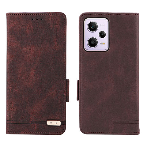 Funda de Cuero Cartera con Soporte Carcasa L07Z para Xiaomi Redmi Note 12 Pro 5G Marron