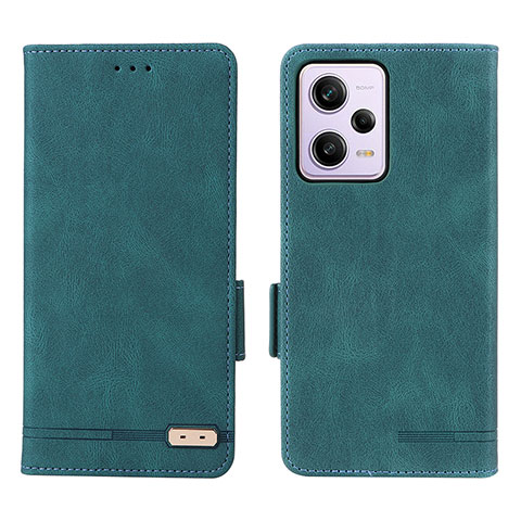 Funda de Cuero Cartera con Soporte Carcasa L07Z para Xiaomi Redmi Note 12 Pro 5G Verde