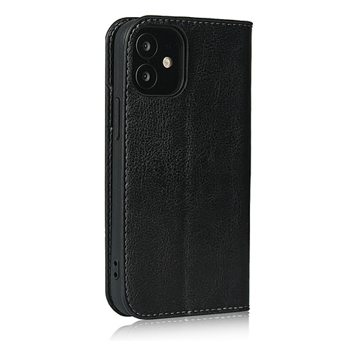 Funda de Cuero Cartera con Soporte Carcasa L08 para Apple iPhone 12 Negro