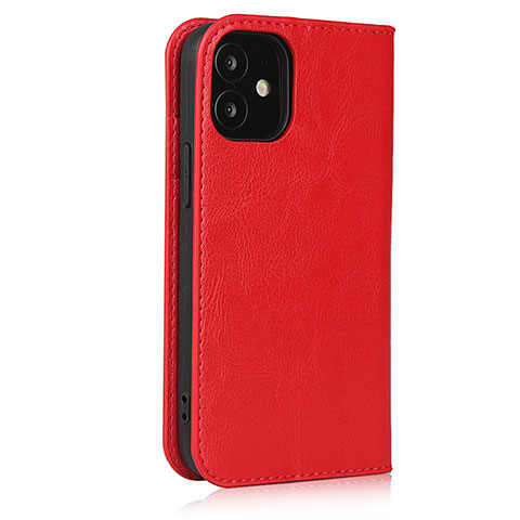 Funda de Cuero Cartera con Soporte Carcasa L08 para Apple iPhone 12 Rojo