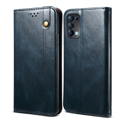 Funda de Cuero Cartera con Soporte Carcasa L08 para Oppo Find X3 Lite 5G Azul