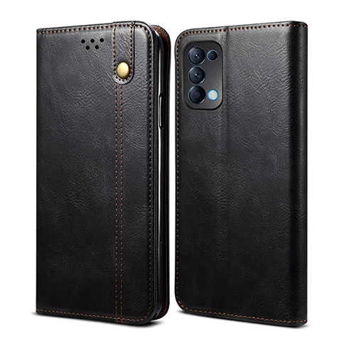 Funda de Cuero Cartera con Soporte Carcasa L08 para Oppo Find X3 Lite 5G Negro