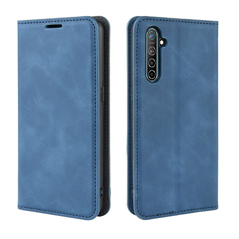 Funda de Cuero Cartera con Soporte Carcasa L08 para Realme X2 Azul