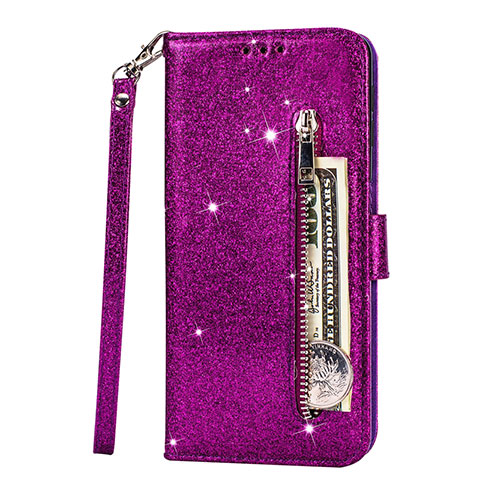 Funda de Cuero Cartera con Soporte Carcasa L08 para Samsung Galaxy S20 Ultra 5G Morado