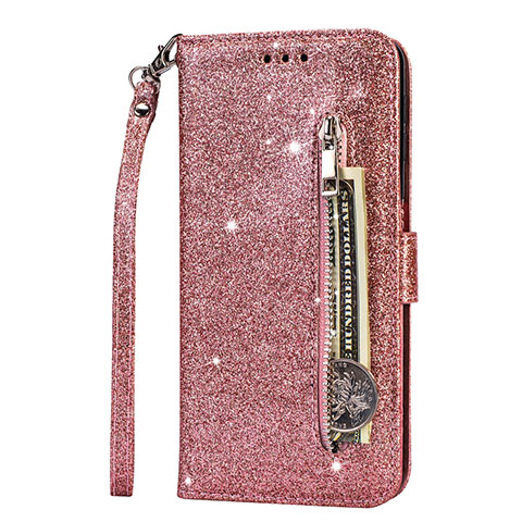 Funda de Cuero Cartera con Soporte Carcasa L08 para Samsung Galaxy S20 Ultra 5G Oro Rosa