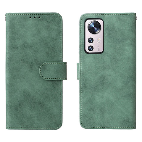 Funda de Cuero Cartera con Soporte Carcasa L08 para Xiaomi Mi 12 5G Verde