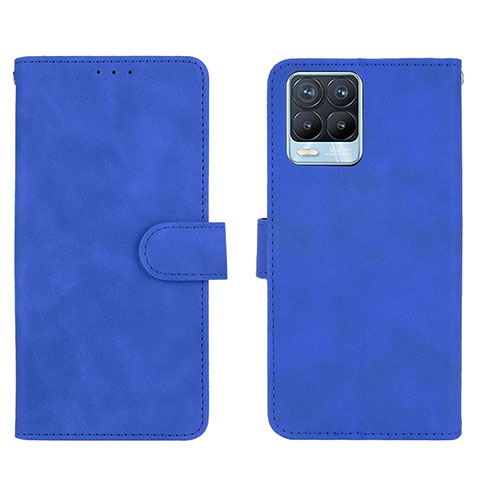 Funda de Cuero Cartera con Soporte Carcasa L08Z para Realme 8 4G Azul