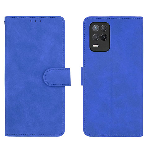 Funda de Cuero Cartera con Soporte Carcasa L08Z para Realme 8 5G Azul