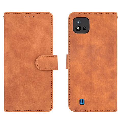 Funda de Cuero Cartera con Soporte Carcasa L08Z para Realme C11 (2021) Marron