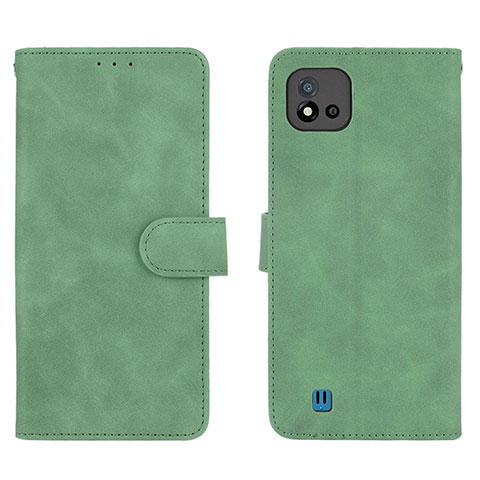 Funda de Cuero Cartera con Soporte Carcasa L08Z para Realme C20A Verde