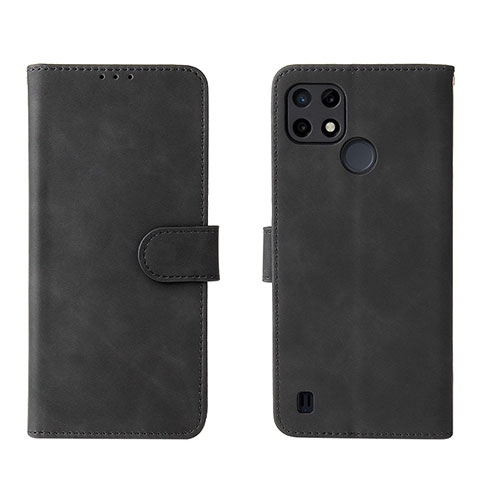 Funda de Cuero Cartera con Soporte Carcasa L08Z para Realme C25Y India Negro