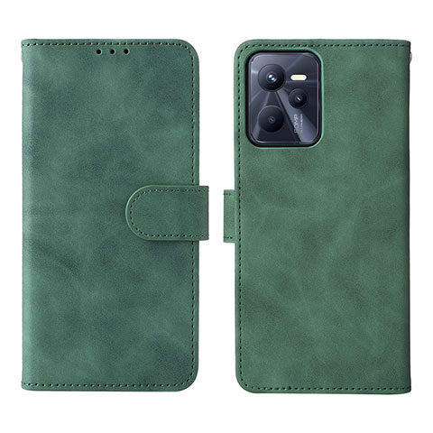 Funda de Cuero Cartera con Soporte Carcasa L08Z para Realme C35 Verde