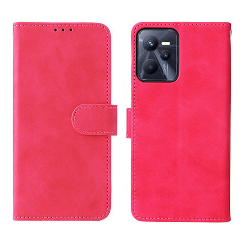 Funda de Cuero Cartera con Soporte Carcasa L08Z para Realme Narzo 50A Prime Rosa Roja