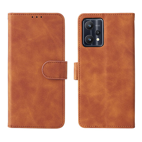 Funda de Cuero Cartera con Soporte Carcasa L08Z para Realme Q5 5G Marron