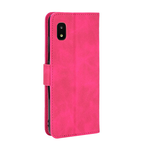 Funda de Cuero Cartera con Soporte Carcasa L08Z para Samsung Galaxy A21 SC-42A Rosa Roja