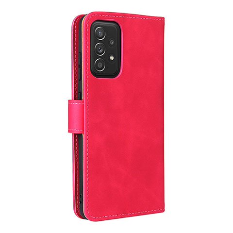 Funda de Cuero Cartera con Soporte Carcasa L08Z para Samsung Galaxy A52 4G Rosa Roja