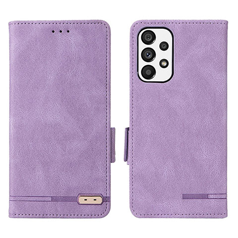 Funda de Cuero Cartera con Soporte Carcasa L08Z para Samsung Galaxy A73 5G Morado