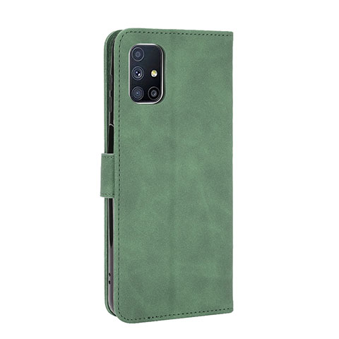 Funda de Cuero Cartera con Soporte Carcasa L08Z para Samsung Galaxy M51 Verde