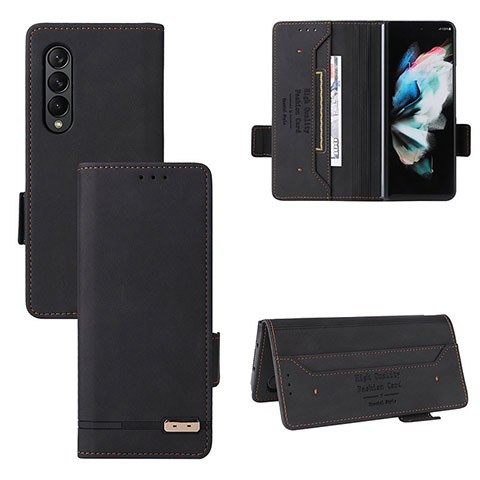 Funda de Cuero Cartera con Soporte Carcasa L08Z para Samsung Galaxy Z Fold4 5G Negro