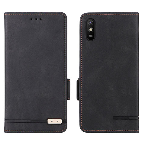 Funda de Cuero Cartera con Soporte Carcasa L08Z para Xiaomi Redmi 9A Negro