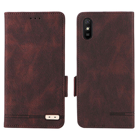 Funda de Cuero Cartera con Soporte Carcasa L08Z para Xiaomi Redmi 9AT Marron