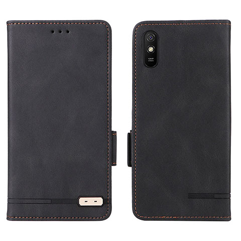 Funda de Cuero Cartera con Soporte Carcasa L08Z para Xiaomi Redmi 9i Negro