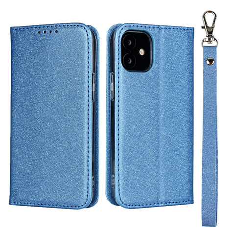 Funda de Cuero Cartera con Soporte Carcasa L09 para Apple iPhone 12 Azul Cielo